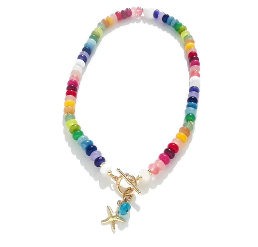 collier de perles multicolore