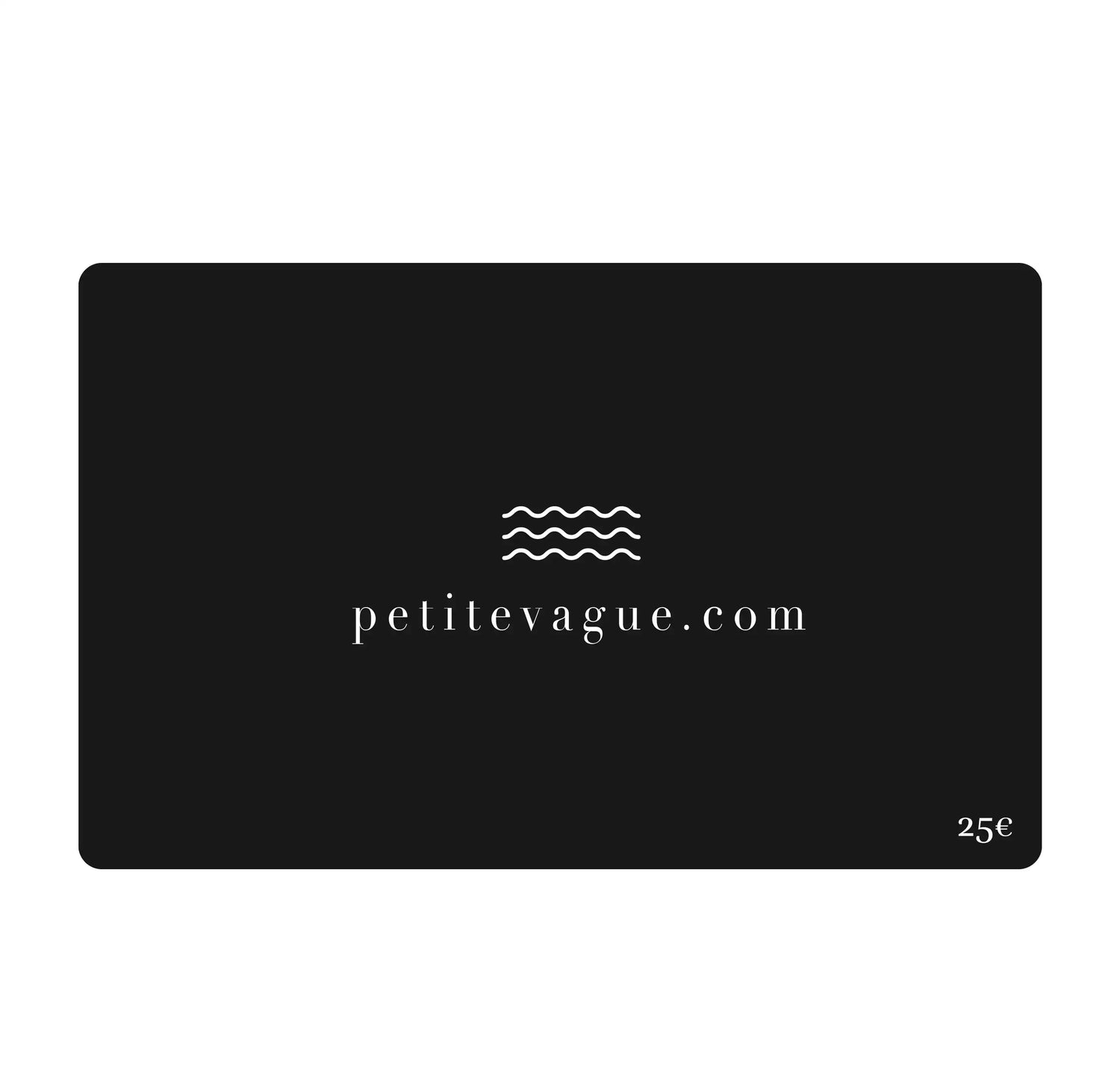 carte cadeau noire avec le loge petite vague
