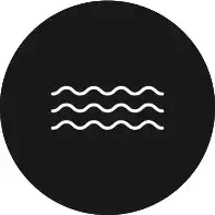 logo rond et noire avec 3 petites vagues blanche au centre